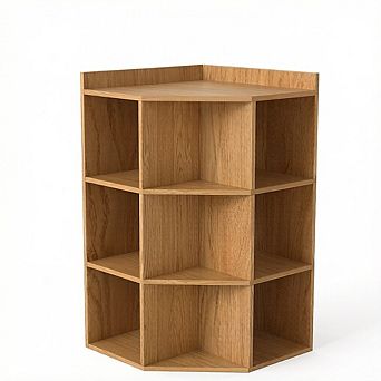 Costway 3 tier Corner Storage Organizer with USB Ports and Outlets 9 Cubbies