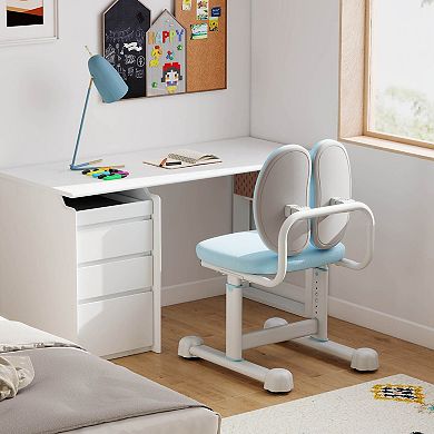 Costway Kids Desk Chair with Double Back Support Adjustable Height Upholstered Computer Chair
