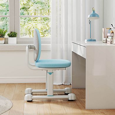 Costway Kids Desk Chair with Double Back Support Adjustable Height Upholstered Computer Chair