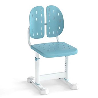 Costway Kids Desk Chair with Adaptive Double Backrest, Adjustable Height, Breathable Seat