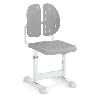 Costway Kids Desk Chair with Adaptive Double Backrest, Adjustable Height, Breathable Seat
