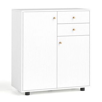 Costway Kitchen Sideboard Buffet Cabinet with 2 Drawers, 2 Doors and 3 Adjustable Shelves