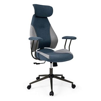 Costway Ergonomic Office Chair with 2D Headrest, Rocking Backrest & Wheels, Gaming Chair
