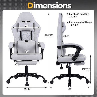 Costway Height Adjustable Computer Chair with Headrest, Lumbar Support, Linkage Armrests
