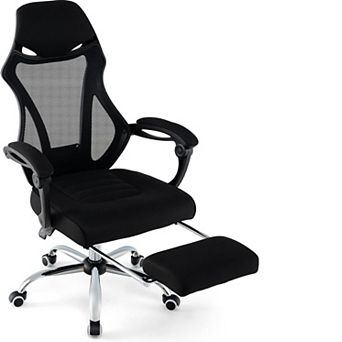 Costway Kneading Massage Office Chair Height Adjustable Swivel Chair with Flip-up Armrests