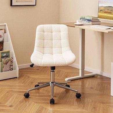 Costway Mid Back Armless Office Chair Adjustable Swivel Fabric Task Desk Chair