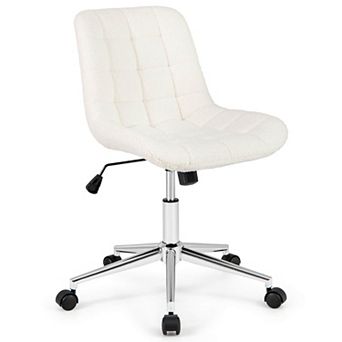 Costway Mid Back Armless Office Chair Adjustable Swivel Fabric Task Desk Chair