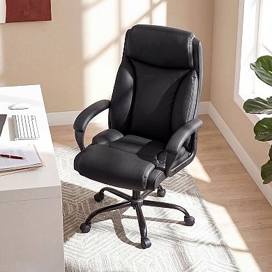 Costway Executive Office Chair Ergonomic Computer Chair with Headrest & Rocking Backrest