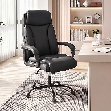 Costway Executive Office Chair Ergonomic Computer Chair with Headrest & Rocking Backrest
