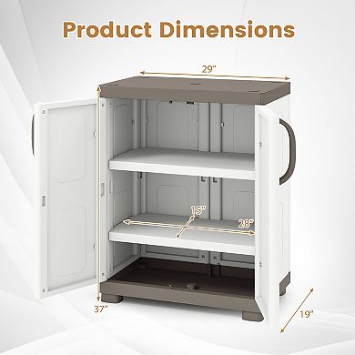 Costway Storage Cabinet, Freestanding Buffet Cabinet Sideboard with 2 Doors and Shelves