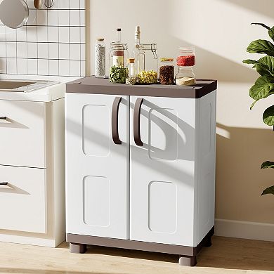 Costway Storage Cabinet, Freestanding Buffet Cabinet Sideboard with 2 Doors and Shelves