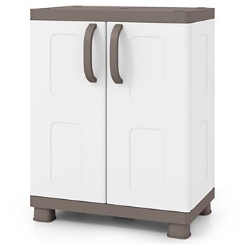 Costway Storage Cabinet, Freestanding Buffet Cabinet Sideboard with 2 Doors and Shelves