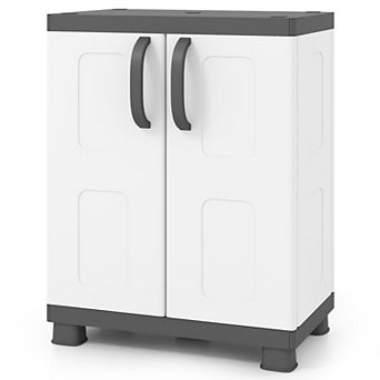 Costway Storage Cabinet, Freestanding Buffet Cabinet Sideboard with 2 Doors and Shelves