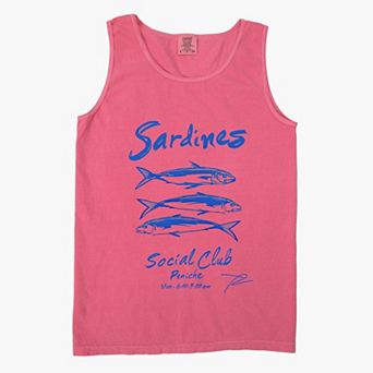 Sardines Social Club - Women's Garment Dyed Graphic Tank Top
