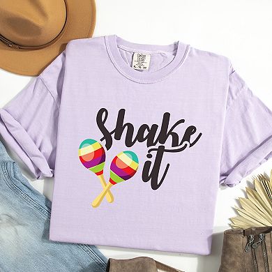 Shake It Maracas - Women's Garment Dyed Graphic T-Shirt