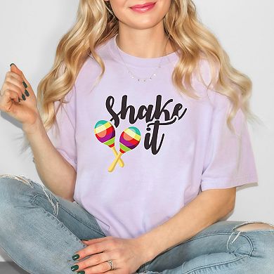 Shake It Maracas - Women's Garment Dyed Graphic T-Shirt