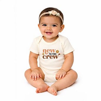 Boho New To The Crew - Infant Short Sleeve Graphic Bodysuit