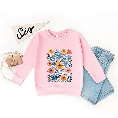 Watercolor Daisy Garden - Toddler Graphic Sweatshirt