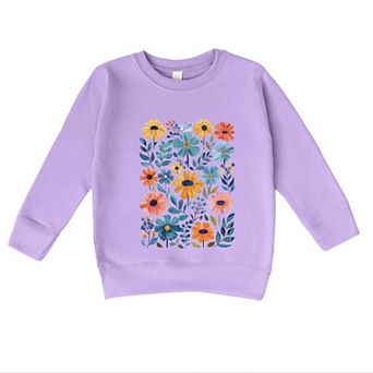 Watercolor Daisy Garden - Toddler Graphic Sweatshirt