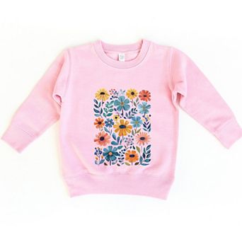 Watercolor Daisy Garden - Toddler Graphic Sweatshirt