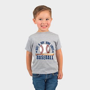 Just A Boy Who Loves Baseball - Toddler Short Sleeve Graphic T-Shirt