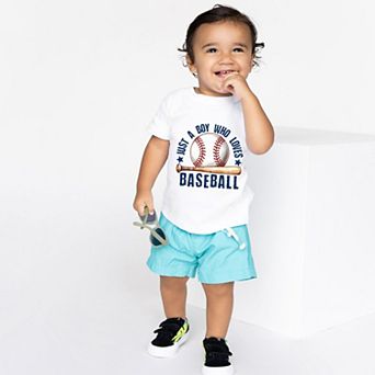 Just A Boy Who Loves Baseball - Toddler Short Sleeve Graphic T-Shirt