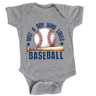 Just A Boy Who Loves Baseball - Infant Short Sleeve Graphic Bodysuit