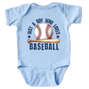 Just A Boy Who Loves Baseball - Infant Short Sleeve Graphic Bodysuit