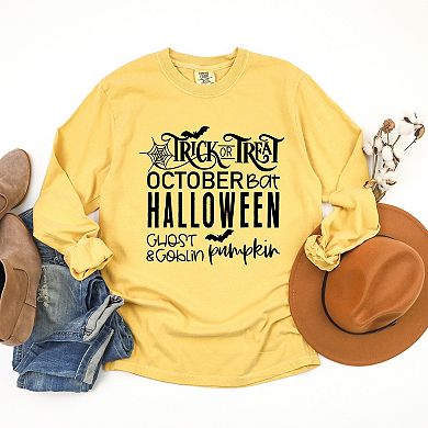 Simply Sage Market Halloween Sayings Garment Dyed Long Sleeve