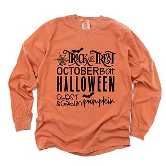 Simply Sage Market Halloween Sayings Garment Dyed Long Sleeve
