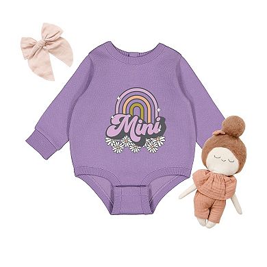 Mini Rainbow Flowers - Infant Fleece BodySuit