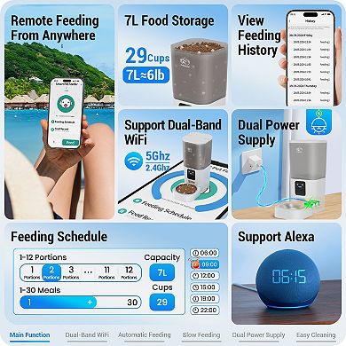 FrienHund Automatic Cat Feeder with 5G WiFi, 1 Bowl
