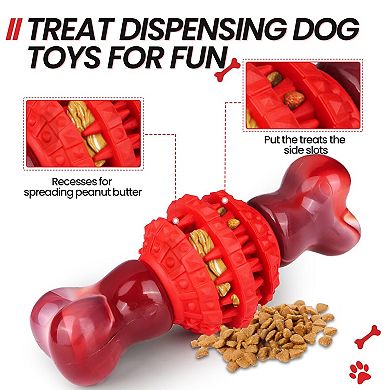 FrienHund Super Chewer Beef Flavor Nylon & Rubber Locking Chew Bone Toy, Pink & Red, 1 count