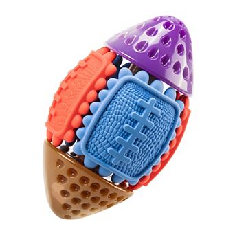 FrienHund Interactive Bacon Flavor Nylon & Rubber Puzzle Ball Dog Toy, Multi-color, 1 count