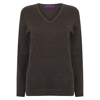 Henbury Womens/Ladies Cotton Acrylic V Neck Sweatshirt