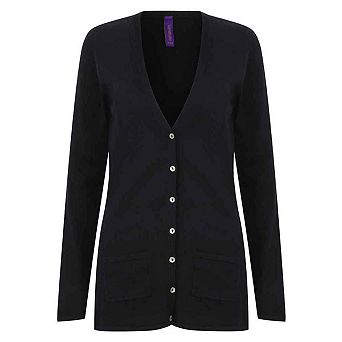 Henbury Womens/Ladies Cotton Acrylic V Neck Cardigan