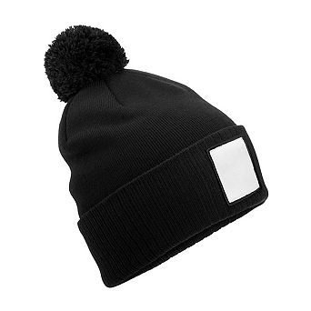 Beechfield Pom Pom Appliqué Patch Beanie