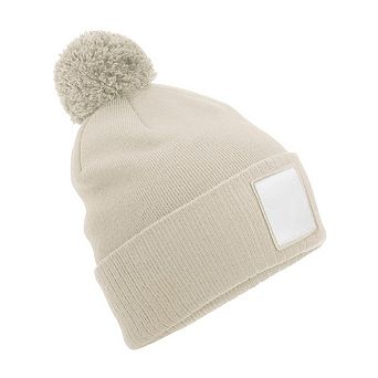 Beechfield Pom Pom Appliqué Patch Beanie