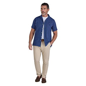 Raging Bull Mens Athens e Linen Revere Collar Short-Sleeved Shirt