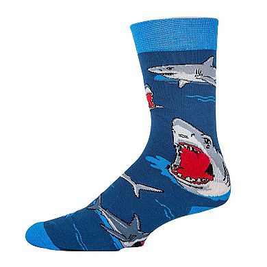 Men's Crew Socks-Shark Love