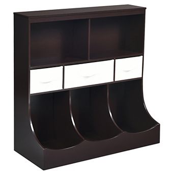 Costway Freestanding Combo Shelf Cubby Bin W/3 Baskets