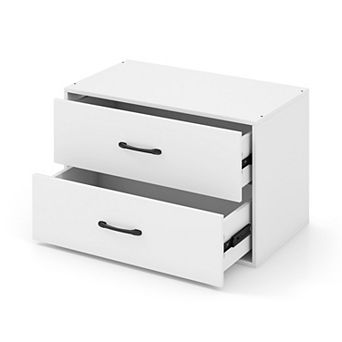 Costway 2-Drawer Dresser Stackable Horizontal Storage Organizer w/Handles