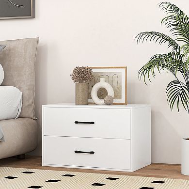 Costway 2-Drawer Dresser Stackable Horizontal Storage Organizer w/Handles
