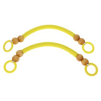 Woven Wooden Beaded Bag Handles 2 pc