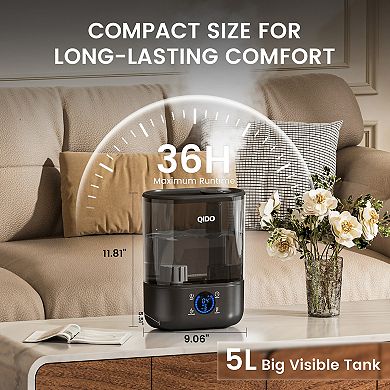 CloudRest Pro Top Fill Humidifiers, 5L Tank for Large Room