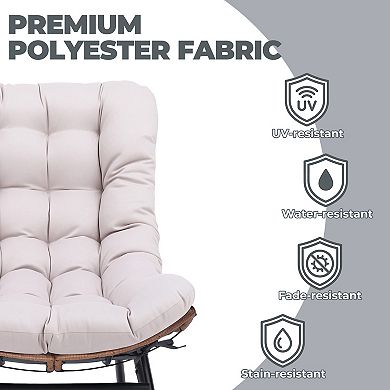 Outdoor Rocking Papasan Chair, Oversized Wicker Patio Rocker