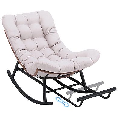 Outdoor Rocking Papasan Chair, Oversized Wicker Patio Rocker