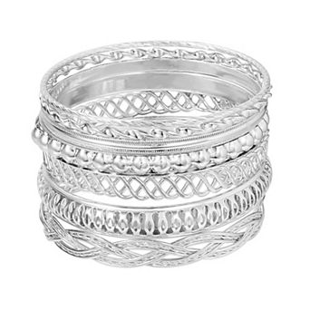 Boho Textured Bangle Set
