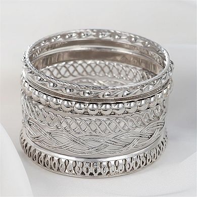 Boho Textured Bangle Set