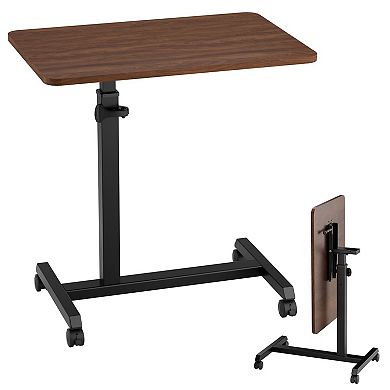 Foldable Mobile Rolling Laptop PC Table with Lockable Casters